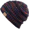 imageCC Trendy Warm Chunky Soft Stretch Cable Knit BeanieBlack Multi