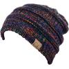 imageCC Trendy Warm Chunky Soft Stretch Cable Knit BeanieBlack Multi