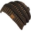 imageCC Trendy Warm Chunky Soft Stretch Cable Knit BeanieBrown Metallic