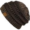 imageCC Trendy Warm Chunky Soft Stretch Cable Knit BeanieBrown Metallic