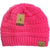 imageCC Trendy Warm Chunky Soft Stretch Cable Knit BeanieCandy Pink