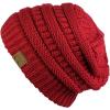 imageCC Trendy Warm Chunky Soft Stretch Cable Knit BeanieCardinal