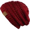 imageCC Trendy Warm Chunky Soft Stretch Cable Knit BeanieConfetti Burgundy