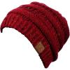 imageCC Trendy Warm Chunky Soft Stretch Cable Knit BeanieConfetti Burgundy