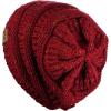 imageCC Trendy Warm Chunky Soft Stretch Cable Knit BeanieConfetti Burgundy