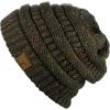 imageCC Trendy Warm Chunky Soft Stretch Cable Knit BeanieConfetti Dark Olive