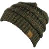 imageCC Trendy Warm Chunky Soft Stretch Cable Knit BeanieConfetti Dark Olive
