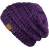 imageCC Trendy Warm Chunky Soft Stretch Cable Knit BeanieConfetti Dark Purple