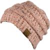 imageCC Trendy Warm Chunky Soft Stretch Cable Knit BeanieConfetti Indi Pink
