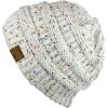 imageCC Trendy Warm Chunky Soft Stretch Cable Knit BeanieConfetti Ivory