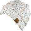 imageCC Trendy Warm Chunky Soft Stretch Cable Knit BeanieConfetti Ivory