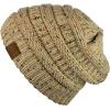 imageCC Trendy Warm Chunky Soft Stretch Cable Knit BeanieConfetti Latte