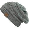 imageCC Trendy Warm Chunky Soft Stretch Cable Knit BeanieConfetti Natural Gray
