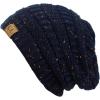 imageCC Trendy Warm Chunky Soft Stretch Cable Knit BeanieConfetti Navy