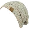imageCC Trendy Warm Chunky Soft Stretch Cable Knit BeanieConfetti Oatmeal