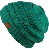 imageCC Trendy Warm Chunky Soft Stretch Cable Knit BeanieConfetti Sea Green