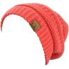 imageCC Trendy Warm Chunky Soft Stretch Cable Knit BeanieCoral