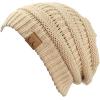 imageCC Trendy Warm Chunky Soft Stretch Cable Knit BeanieDark Beige