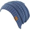 imageCC Trendy Warm Chunky Soft Stretch Cable Knit BeanieDark Denim