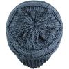 imageCC Trendy Warm Chunky Soft Stretch Cable Knit BeanieDark Denim Metallic