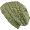 imageCC Trendy Warm Chunky Soft Stretch Cable Knit BeanieDark Sage