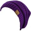 imageCC Trendy Warm Chunky Soft Stretch Cable Knit BeanieDeep Purple