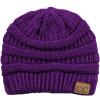 imageCC Trendy Warm Chunky Soft Stretch Cable Knit BeanieDeep Purple