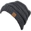 imageCC Trendy Warm Chunky Soft Stretch Cable Knit BeanieDk Melange Gray Metallic