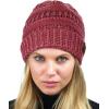 imageCC Trendy Warm Chunky Soft Stretch Cable Knit BeanieDk Rose Metallic