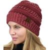 imageCC Trendy Warm Chunky Soft Stretch Cable Knit BeanieDk Rose Metallic