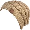imageCC Trendy Warm Chunky Soft Stretch Cable Knit BeanieGold