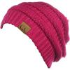 imageCC Trendy Warm Chunky Soft Stretch Cable Knit BeanieHot Pink