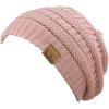 imageCC Trendy Warm Chunky Soft Stretch Cable Knit BeanieIndi Pink