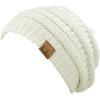 imageCC Trendy Warm Chunky Soft Stretch Cable Knit BeanieIvory