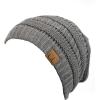 imageCC Trendy Warm Chunky Soft Stretch Cable Knit BeanieLight Melange Gray