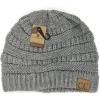 imageCC Trendy Warm Chunky Soft Stretch Cable Knit BeanieLight Melange Gray