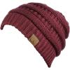imageCC Trendy Warm Chunky Soft Stretch Cable Knit BeanieMaroon