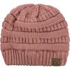 imageCC Trendy Warm Chunky Soft Stretch Cable Knit BeanieMauve