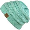 imageCC Trendy Warm Chunky Soft Stretch Cable Knit BeanieMint Metallic