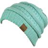 imageCC Trendy Warm Chunky Soft Stretch Cable Knit BeanieMint Metallic