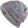 imageCC Trendy Warm Chunky Soft Stretch Cable Knit BeanieMintRed Mix