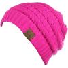 imageCC Trendy Warm Chunky Soft Stretch Cable Knit BeanieNeon Pink