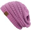 imageCC Trendy Warm Chunky Soft Stretch Cable Knit BeanieNew Lavender