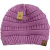 imageCC Trendy Warm Chunky Soft Stretch Cable Knit BeanieNew Lavender