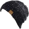 imageCC Trendy Warm Chunky Soft Stretch Cable Knit BeanieOmbre Black