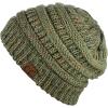 imageCC Trendy Warm Chunky Soft Stretch Cable Knit BeanieOmbre Sage