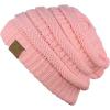 imageCC Trendy Warm Chunky Soft Stretch Cable Knit BeaniePale Pink