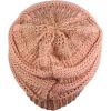 imageCC Trendy Warm Chunky Soft Stretch Cable Knit BeaniePeach Metallic