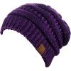 imageCC Trendy Warm Chunky Soft Stretch Cable Knit BeaniePurple Metallic