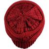 imageCC Trendy Warm Chunky Soft Stretch Cable Knit BeanieRed Metallic